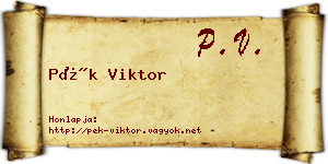 Pék Viktor névjegykártya