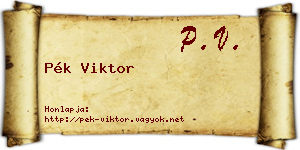 Pék Viktor névjegykártya